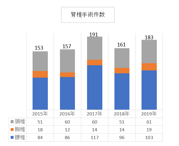 脊椎手術件数 2019syujutu 2